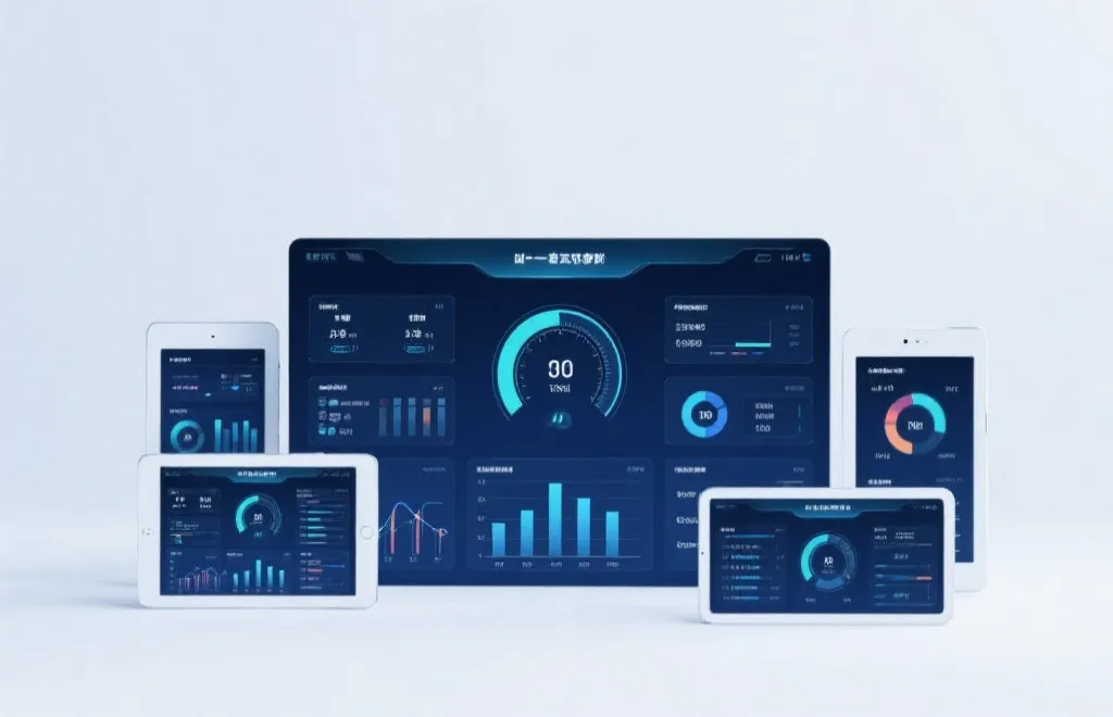 多端数据统计视图,简洁科技感界面